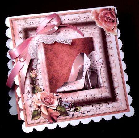 The Dusky Pink Music Shoes 8x8 Topper by Dianne Jackson
