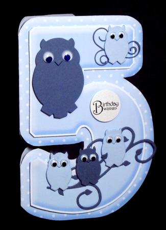 Age 5 Blank Blue Birthday Shape Card by Dianne Jackson