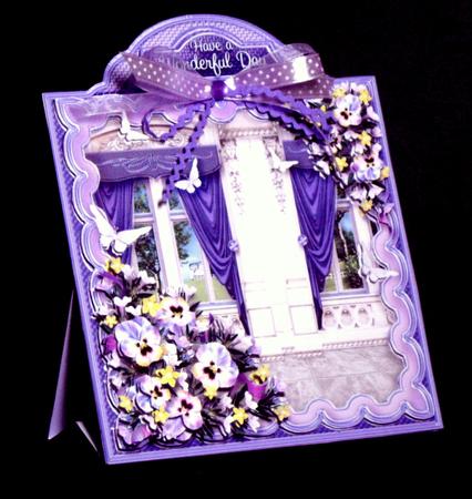 Triangular Base Kit Lilac Pansies & Butterflies by Dianne Jackson