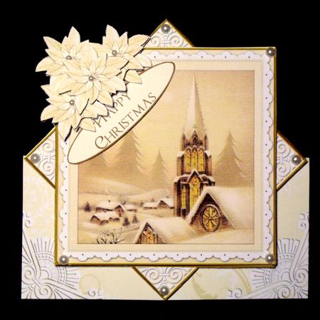 Snow Steeple Cream Poinsettia Diamond Mini Card Kit by Dianne Jackson