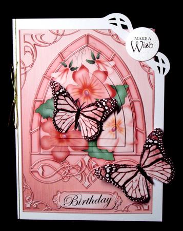 Pretty Violas & Butterfly Fancy Arch Shaped Pyramid Sheet by Dianne Jackson
