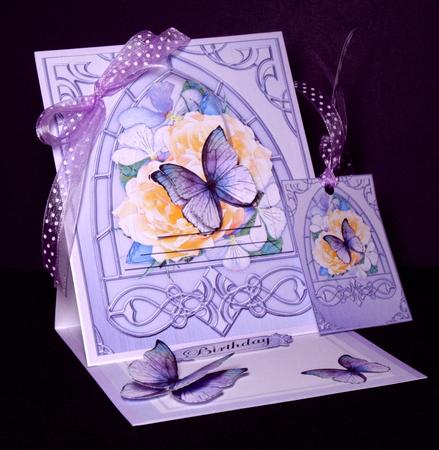 Roses & Butterfly Fancy Arch Shaped Matching Insert by Dianne Jackson