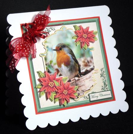 Robin on a Log Card Front with Topper by Dianne Jackson