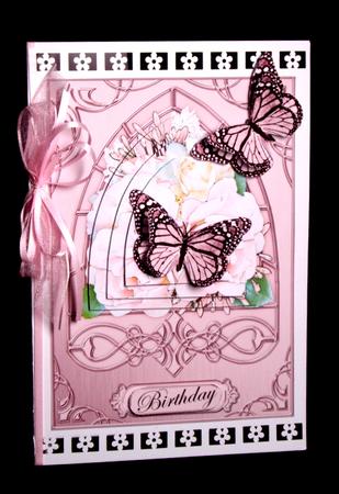 Pastel Flowers & Butterfly Fancy Arch Shaped Pyramid Sheet by Dianne Jackson