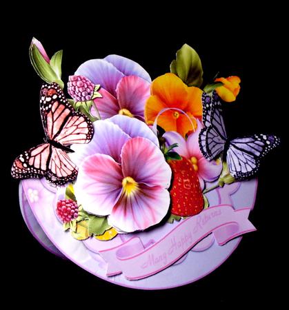 Rocking Mini Kit - Pansies & Summer Fruits by Dianne Jackson