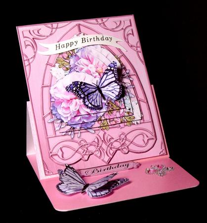 Mixed Flowers & Butterfly Fancy Arch Shaped Pyramid Sheet by Dianne Jackson
