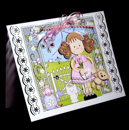 Girlz Zoe's Teddy Quick Card with 3D Decoupage by Dianne Jackson