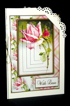 Beautiful Vintage Painted Roses A5 Quick Card by Dianne Jackson