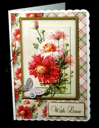 Beautiful Vintage Painted Flowers A5 Quick Card by Dianne Jackson