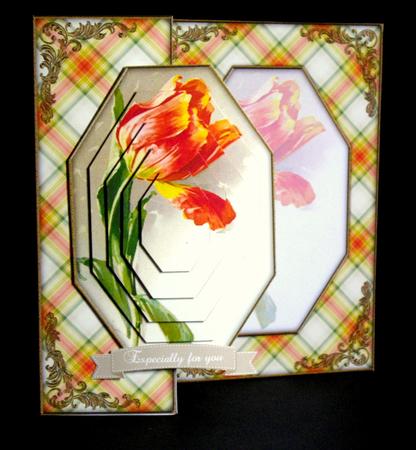 Beautiful Vintage Painted Flowers A5 Gate Fold Card Mini Kit by Dianne Jackson