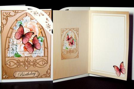 Butterflies & Flowers Fancy Arch Shaped Matching Insert by Dianne Jackson