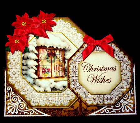 Snow Window Christmas Wishes Double Octagon Card Kit by Dianne Jackson