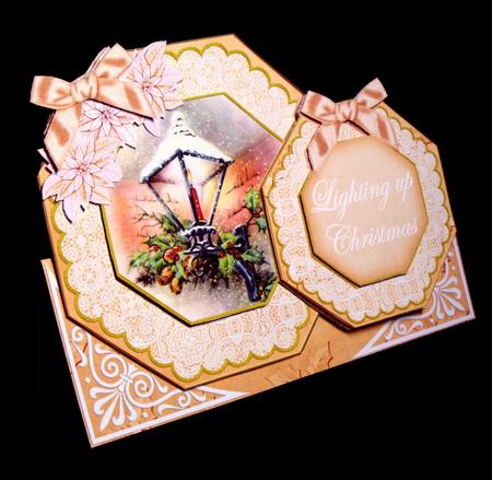 Lantern1 Lighting Up Christmas Double Octagon Card Kit by Dianne Jackson