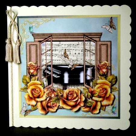 The Piano Room Window Box Card Front by Dianne Jackson