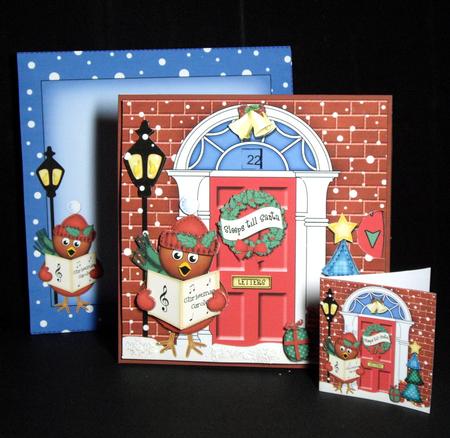 3D Singing Robin Christmas Door Countdown Animated Card by Dianne Jackson