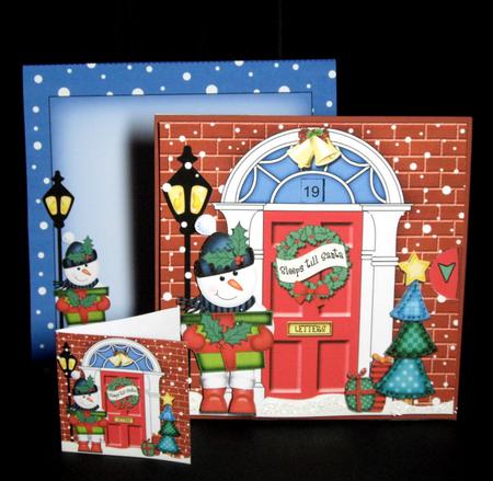3D Snowman's Present Christmas Door Countdown Animated Card by Dianne Jackson