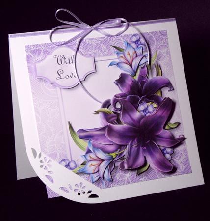 Beautiful Dark Shadows Lilies Lacey Square by Dianne Jackson