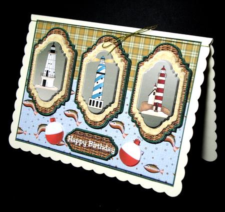 Panels Male Card Lighthouses by Dianne Jackson