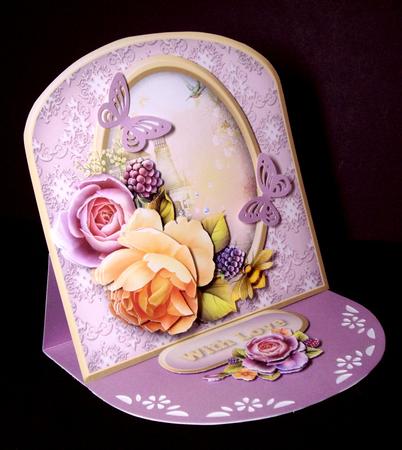 Blackberry Roses Arched Easel Card Mini Kit by Dianne Jackson