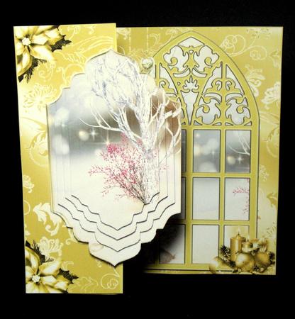 The Golden Winter Window No Holes Fold Card by Dianne Jackson
