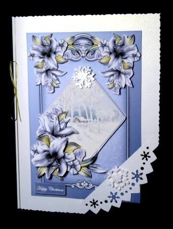 Vintage Christmas and Winter Lilies Card with Topper by Dianne Jackson