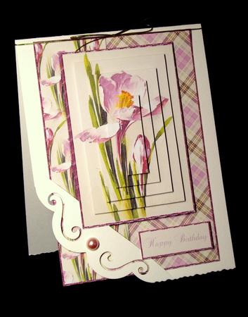 Beautiful Vintage Painted Flower A5 Quick Card by Dianne Jackson