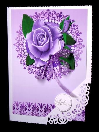Painted Purple Roses in Ornate Frame by Dianne Jackson