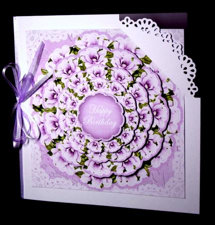 Lilac Magnolia Happy Birthday 3D Doily Card Mini Kit by Dianne Jackson