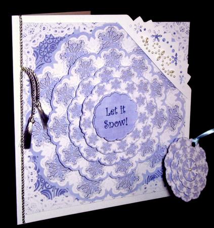 Blue Snowflake Let It Snow 3D Doily Card Mini Kit by Dianne Jackson