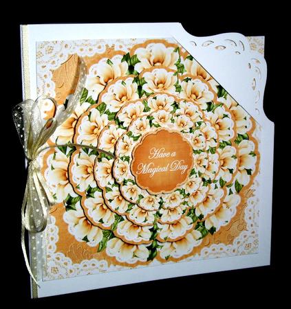 Peach Magnolia Magical Day 3D Doily Card Mini Kit by Dianne Jackson