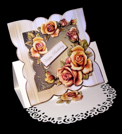 Anniversary Rose Card with Decoupage by Dianne Jackson