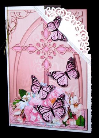 Fancy Cross Butterfly & Blossom Pyramid & Decoupage by Dianne Jackson