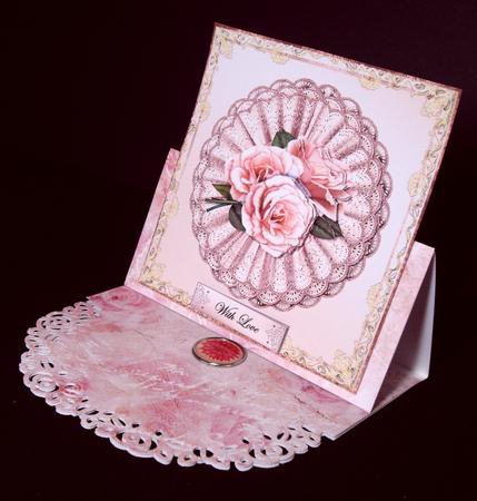 Classic Vintage Roses on French Lace by Dianne Jackson