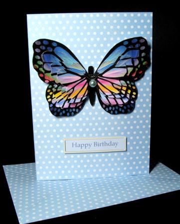 Butterfly Shaped Stacker - Rainbow Pattern by Dianne Jackson