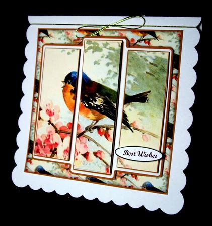 Beautiful Vintage Painted Bird 6x6 Panel Card by Dianne Jackson
