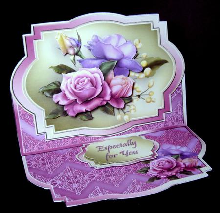 Victorian Roses Shaped Easel Card Mini Kit by Dianne Jackson