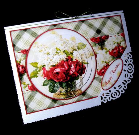 Beautiful Vintage Painted Roses A5 Quick Card by Dianne Jackson