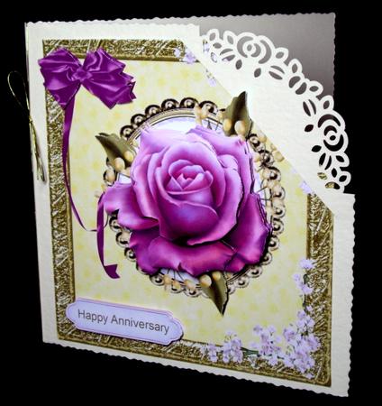 Lovely Lilac Rose in a Gold Frame by Dianne Jackson