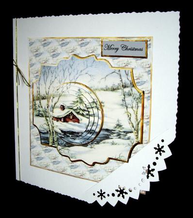 Log Cabin Across the River Card with Pyramid Layers by Dianne Jackson