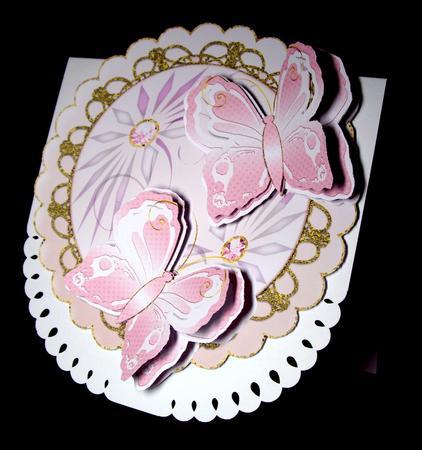 Two Butterflies Various Occasions Scalloped Topper 1 by Dianne Jackson