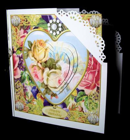 Rose Heart Card Topper & Pyramid Layers by Dianne Jackson