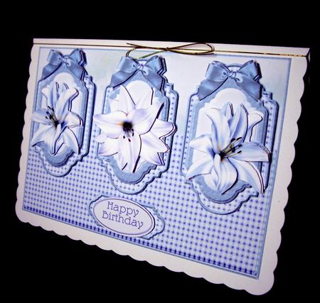 Panels Lillies in Bleu Satin by Dianne Jackson