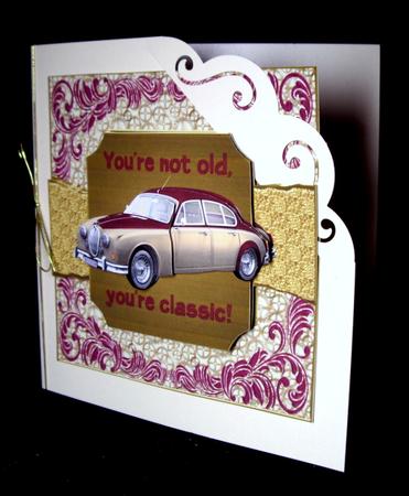 You're Not Old You're Classic! Jaguar - Torn Strip Square by Dianne Jackson