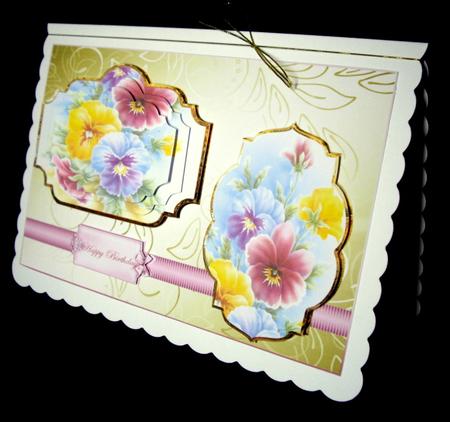 Pansy Card Front with Panel Toppers by Dianne Jackson