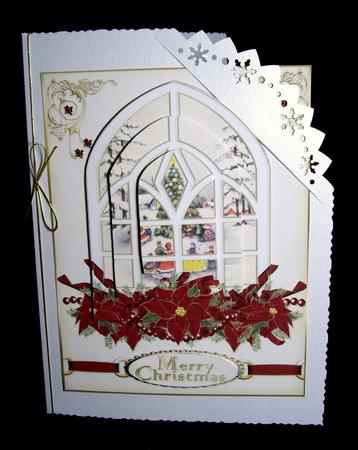 Vintage Christmas Through the Window Shaped Pyramid by Dianne Jackson