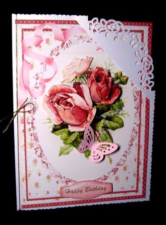 Lovely Red Roses on a Lace Mat  by Dianne Jackson