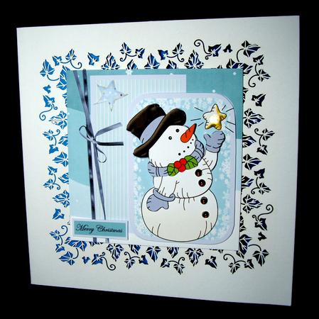 Snowman Reach for the Star Card with a Topper by Dianne Jackson