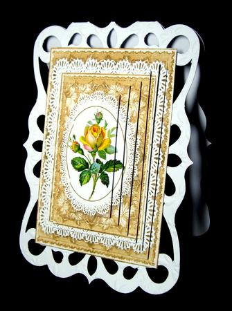 Layered Lace Frames Pyramid with Vintage Rose by Dianne Jackson