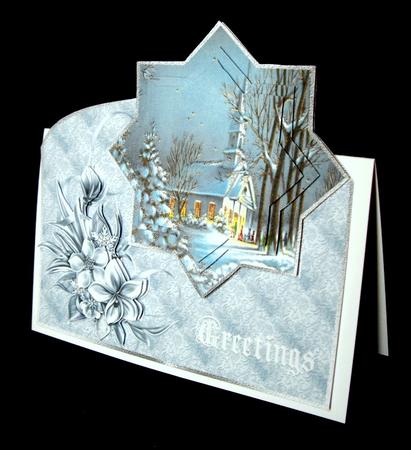 Christmas Eve Over the Edge Card with Decoupage by Dianne Jackson