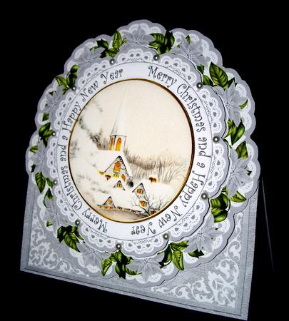 Ice Church m Christmas Happy N Year Picture Doily C & E Kit by Dianne Jackson